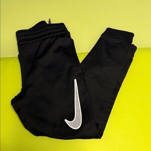 Nike Kids Black Sweatpants with White Logo